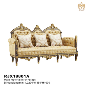 Meubles de maison ensemble de canapés anciens chaise sectionnelle chaise de salle à manger rétro style bois français italien luxe classique royal européen - Product Image 1