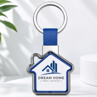 Vente en gros directe usine – Porte-clés vierge en métal personnalisé, gravure laser, mini-porte-clés en forme de maison avec logo d'entreprise