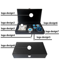 Boîte-cadeau de gants de golf de logo personnalisé de luxe étiquette de sac de golf fourchette verte tee-shirt en cuir PU accessoires coffret