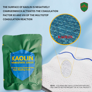 من المصنع مباشرة OEM شاش كاولين رضوض سريع مرقئ شاش طوارئ معقم Z-Fold شاش كاولين مرقئ - Product Image 3