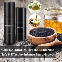 Kit de soin de la barbe Bellezon Private Label 4 pièces, liquide de croissance des poils du visage et rouleau pour hommes