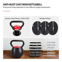 Kettlebell réglable 20LB/40LB avec plaques, poids libre, pour exercices de fitness, entraînement à domicile et musculation – Vente en gros