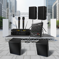 Système de sonorisation professionnel pour l'extérieur, avec enceintes passives de 15 pouces et caisson de basses, éclairage audio-vidéo professionnel