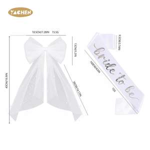 ياشين العروس لتكون لافتة الزفاف دش تاج العروس ليكون وشاح وحجاب الزفاف دش الزفاف العازبة مجموعة زينة الحزب - Product Image 3