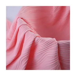 Thiết Kế Mới Căng Tốt Sóng Sọc Jacquard Vải 95% Polyester 5% Spandex 3D Vải Dệt Kim Cho Hàng May Mặc