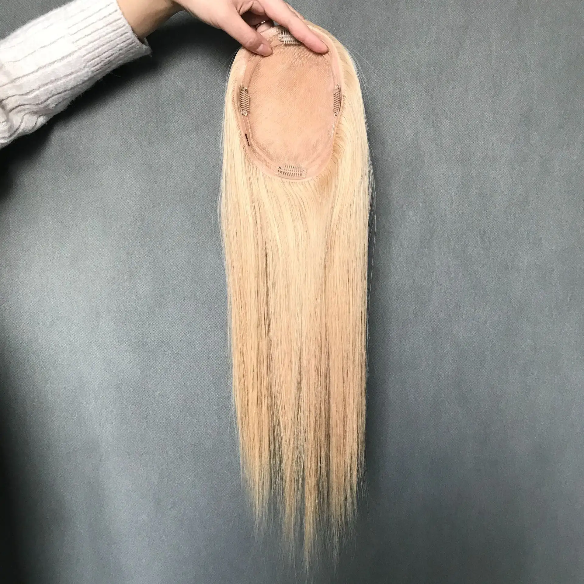 Blonde 100% Highlight Kleur 5.5*6.5 'Mono Voorhoofd Haarlijn Toupees Voor Vrouwen Dubbel Getekend Haar