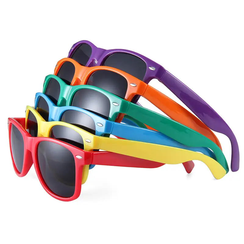 Óculos de sol de plástico com proteção uv400, estilo de agricultor, forma clássica, com proteção uv400 100%, logotipo personalizado, promocional