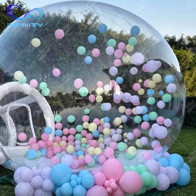 Transparent Bubble Dome Tent PVC Inflatable Bubble Tent Outdoor Kids Inflatable Bubble House Bouncy with Balloon