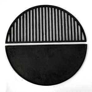 Grille de cuisson en fonte <span class=keywords><strong>pour</strong></span> barbecue de <span class=keywords><strong>camping</strong></span> en plein air de 18 pouces, plaque de cuisson en fonte demi-lune <span class=keywords><strong>pour</strong></span> Kamado - Product Image 2
