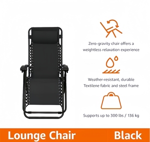 Silla de <span class=keywords><strong>Playa</strong></span> Plegable, Portátil, Resistente al Agua, Ecológica, para Exteriores, Camping, Reclinable, Gravedad Cero, para Tomar el Sol, <span class=keywords><strong>Piscina</strong></span> - Product Image 2