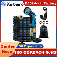 Tuyau d'arrosage télescopique haute pression rétractable, tuyau de jardin extensible magique avec connecteur anti-fuite et sac de rangement