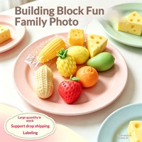 Mainan Squishy Xiaohongshus Viral DIY Bentuk Nanas, Blok Bangunan Penghilang Stres, Kreatif, Dekompresi, Warna Solid, Renyah