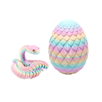 Serpent imprimé en 3D, serpentine articulée et flexible, jouet anti-stress amusant, en plastique imprimé de haute qualité