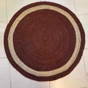 Alfombra de yute de cáñamo orgánico tejida a mano Alfombra de yute trenzada de doble raya Alfombrillas rústicas para piso Comprar en línea Hecho en Bangladesh - Product Image 5