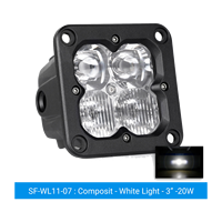 Feux antibrouillard LED 20W, 3 pouces, montage encastré, éclairage extérieur automobile, blanc, jaune, ambre, IP67, 9-36V DC, camion, SUV, 4x4, tout-terrain