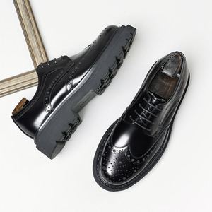 Nuevos Zapatos Formales Casuales de Negocios con Cordones y Punta Cuadrada de Cuero Genuino para Hombre, Transpirables, Antideslizantes y Ligeros para Otoño - Product Image 2