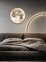 Lampe de chevet de fond de chambre moderne luxe lune murale créative minimaliste lumières décoratives salon applique murale lunaire
