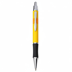 Penna a Sfera Sportiva Arancione Novità, Penna Promozionale in Metallo con Corpo Giallo in Plastica, Ideale come Regalo - Product Image 2