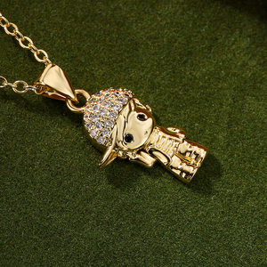 Collier avec pendentifs pour bébés, garçons, filles, enfants, en argent sterling 925 plaqué rhodium, zircon CZ micro-pavé, pour les occasions de fête - Product Image 2