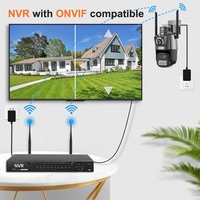 Wistino 8MP ICsee Lente dual PTZ Cámara inalámbrica Audio Video Vigilancia Sirena Alarma Sistema de seguridad para el hogar Wifi Cámara de red IP