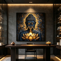 Art mural de style religieux moderne, en MDF, toile et matériaux en aluminium, personnalisation possible, adapté à la décoration d'hôtels et de maisons
