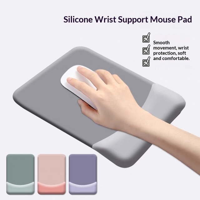High Quality Custom Ergonomic Mouse Pad with Gel Wrist Support PU Base in Stock-Customizable Color & Logo