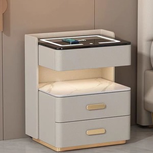 Comodino intelligente semplice moderna piccola camera da letto luce di lusso multifunzionale ricarica Wireless blocco per impronte digitali comodino - Product Image 4