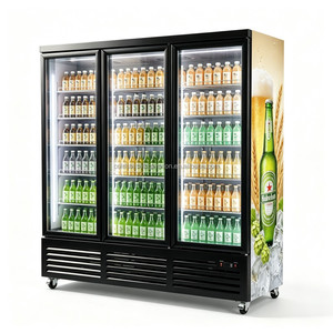 Commercial 3 Door Display <b>Cooler</b>, Bottom Mounted Compressor Refrigerated Showcase for Beverage Drink - Product Image 1