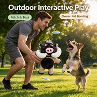 Jouet en peluche pour chien en forme de sanglier avec crocs en TPR, jouet interactif à mâcher avec sonnette pour chiens de petite et moyenne taille