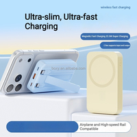 Mini batterie externe magnétique Magsafered Factory 10000mAh Mag 15W Chargeur sans fil rapide et sécurisé Support portable et porte-cartes Batterie externe