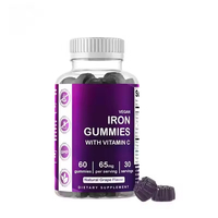 Gummies multivitaminées VitaHall Vegan Iron & Vitamin C pour adultes, soutien énergétique et immunitaire