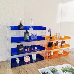 Organizador de mesa para sala de estar, para quarto, cozinha, suprimentos para casa, transparente, rack de armazenamento acrílico