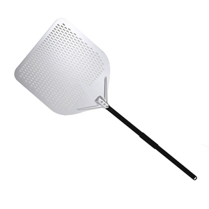 Pala de aluminio perforada cuadrada de 18 pulgadas y 20 pulgadas, cáscara de torneado de <span class=keywords><strong>pizza</strong></span> de aluminio anodizado súper grande con mango largo desmontable - Product Image 2