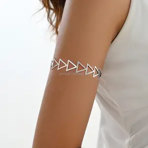 Hollow Triangle Armlet Adjustable Upper Arm Cuff Armband Geometric Lines Open Upper Arm Band Jewelry for Women