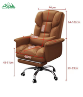 Chaise de bureau ergonomique Wayon en métal avec dossier arqué, hauteur réglable, structure robuste pour le bureau à domicile