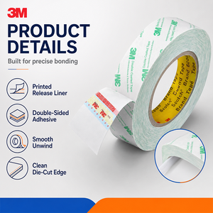Nastro <span class=keywords><strong>Biadesivo</strong></span> 3M 55261 in PET ad Alta Adesività <span class=keywords><strong>per</strong></span> Schiuma, Gomma e Rete - Product Image 2