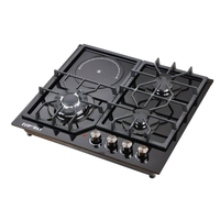 Table de cuisson encastrable 3 feux gaz et 1 électrique en verre trempé, compatible GPL/GN, fabriquée en Chine