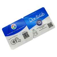 Autocollants de table en acrylique RFID NFC 13,56 MHz Ntag213, carte NFC pour avis Google, support tactile mobile pour réseaux sociaux avec code QR
