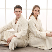 Diskon Besar Harga Terbaik Handuk Hotel Serat Mikro Hangat Kain Terry Putih Hilton Jubah Mandi Panjang Unisex Jubah Mandi Pasangan