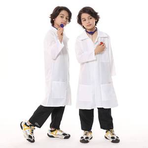 Kids Little Doctor Nurse <b>White</b> Coat Costume Kindergarten Career Role Play Stage Performance - Product Image 1