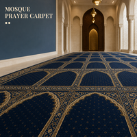 Tapis de prière en nylon jacquard de qualité supérieure, fabriqué à la machine, à boucles, en rouleau, à poils longs, doux, de mur à mur, pour mosquée, masjid et centre islamique