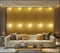 Panneau mural 3D moderne en XPE gaufré à grille rainurée, résistant à l'humidité, insonorisant, infroissable, pour la décoration d'hôtels et d'appartements, à peler et coller