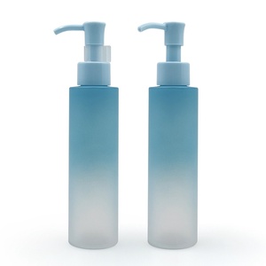 Custom Gradient Blue Frosted 100ml/150ml Cosmetic Plastic <b>Pump</b> <b>Bottles</b> PP Material Lotion Cream <b>Shampoo</b> Skincare for Wigs - Product Image 3