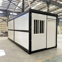 Maison conteneur portable de 20 pieds, maison modulaire préfabriquée, petit bureau, maison pliable, cabane préfabriquée