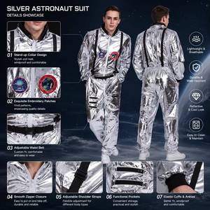 Disfraz de Astronauta Espacial para Niños MS, Disfraz de Halloween de Lujo de Poliéster para Fiesta de Carnaval, Disfraz de Astronauta Alienígena del Espacio Exterior - Product Image 2