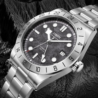 Pour LOBINNI dernière montre pour hommes entièrement automatique Seiko Young pour montre patron bracelet en acier inoxydable Logo de Style d'affaires classique