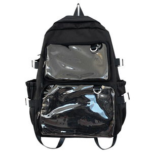 <span class=keywords><strong>Sac</strong></span> à dos Ita Bag rose pastel élégant à double maille avec fenêtre transparente et compartiments pour femmes - Product Image 5