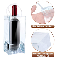 Sacs à vin en PVC transparent avec poignée pour boissons réfrigérées en supermarché comme le champagne, la bière froide et le vin blanc