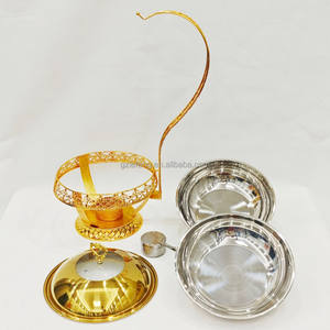 Neues Design Hochzeits feier Luxus Buffet Food Warmer 8L Chafing Dish Buffet Gold Hängende Abdeckung Glasfenster Catering - Product Image 5