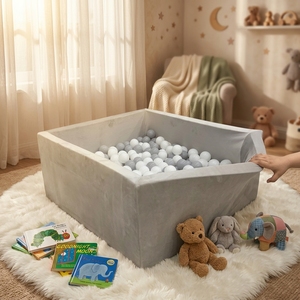 <span class=keywords><strong>Piscine</strong></span> à balles carrée intérieure écologique avec rembourrage en mousse à mémoire de forme pour bébé, aire de jeux douce - Product Image 6